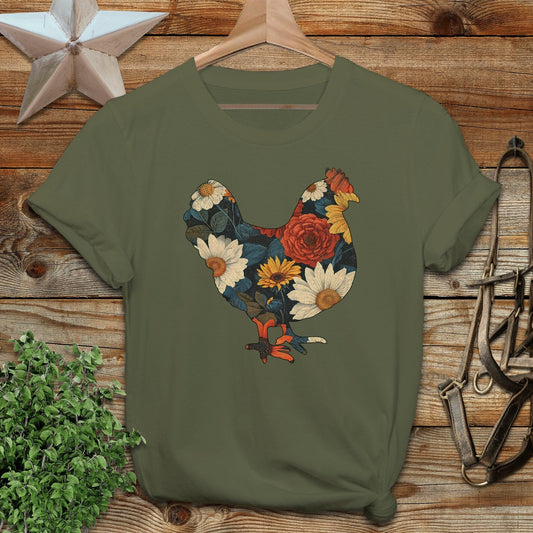 Floral Chicken Softstyle Tee