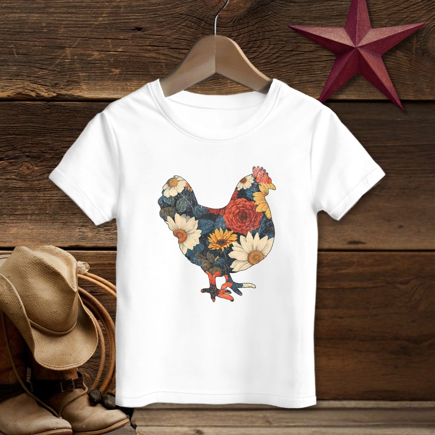 Floral Chicken T-Shirt (Toddler)