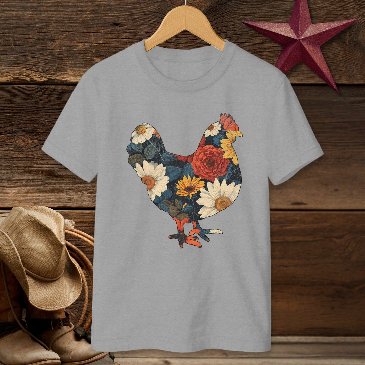 Floral Chicken T-Shirt (Youth)