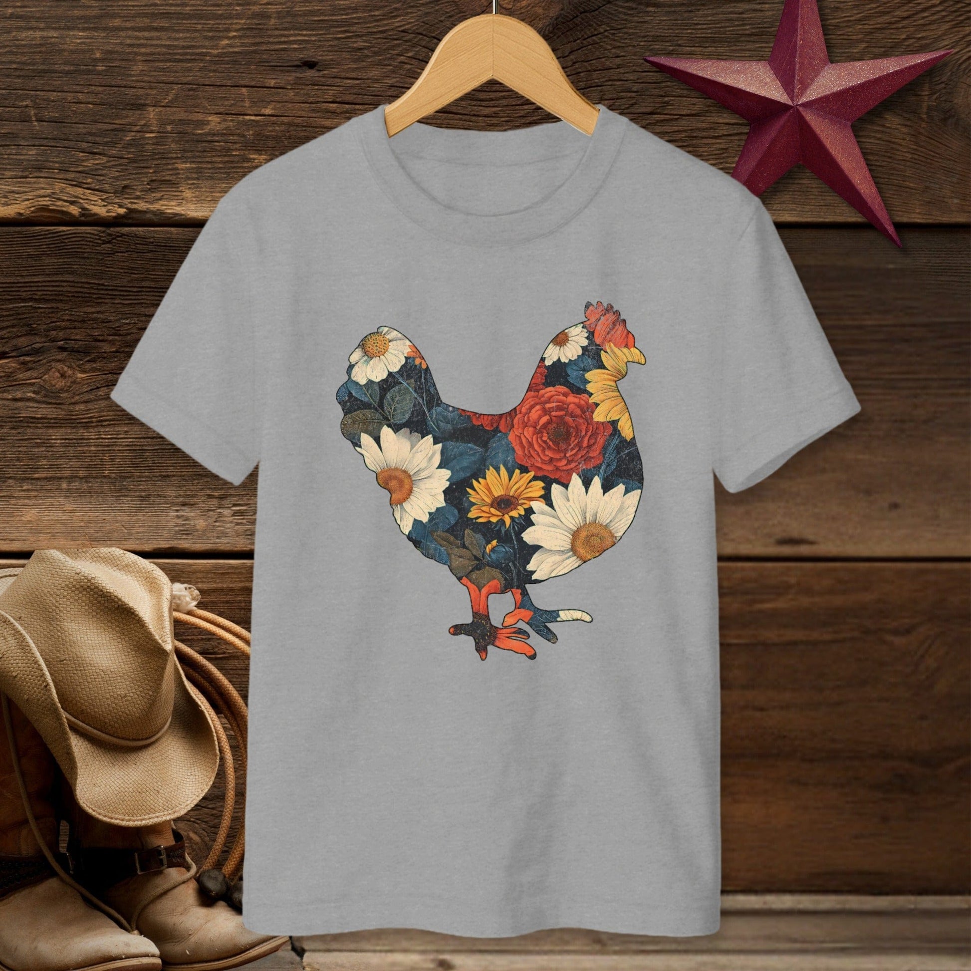 Floral Chicken T-Shirt (Youth)