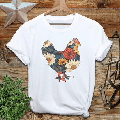 Floral Chicken T-shirt