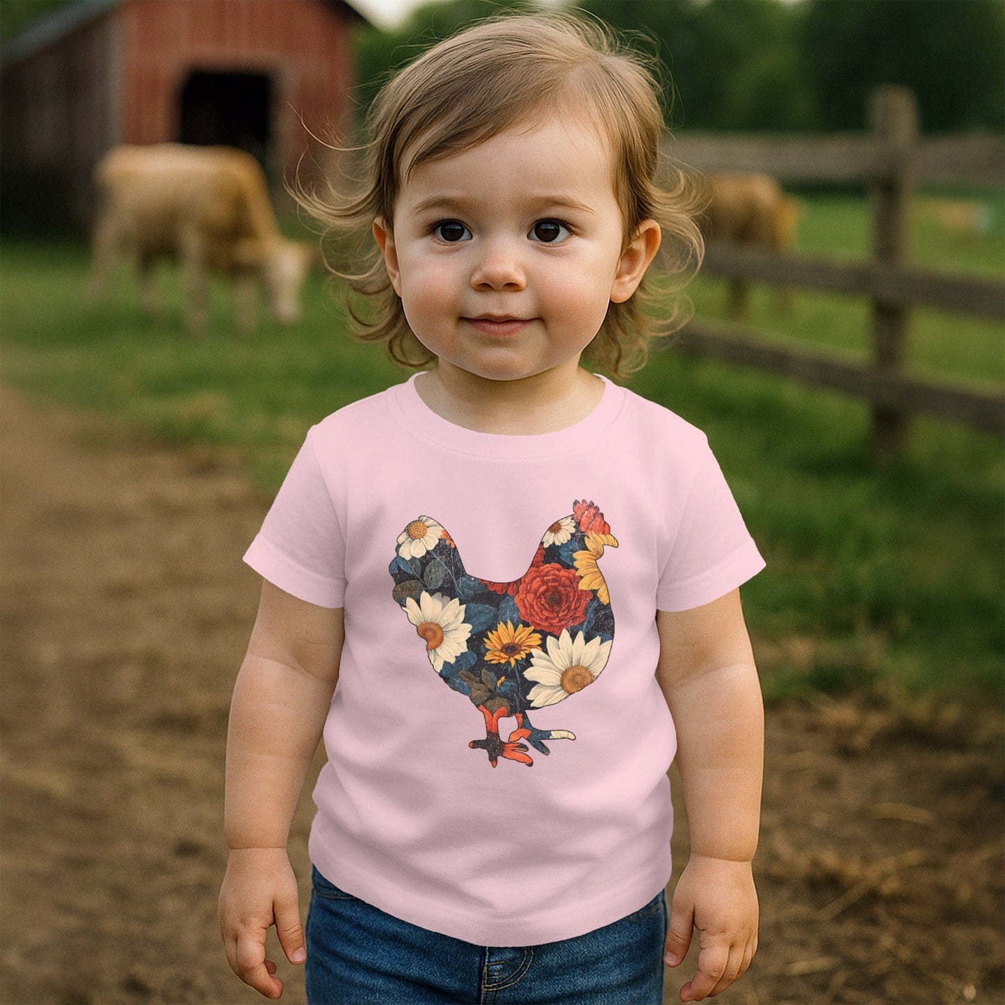 Floral Chicken T-shirt (Toddler)
