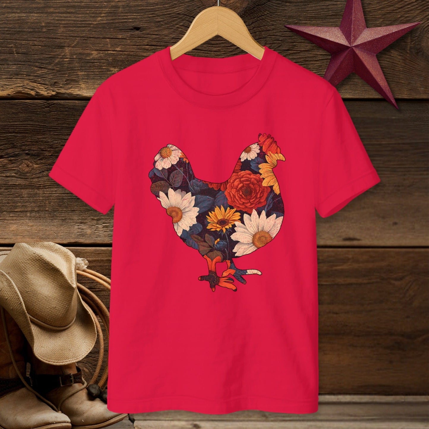 Floral Chicken T-shirt (Youth)