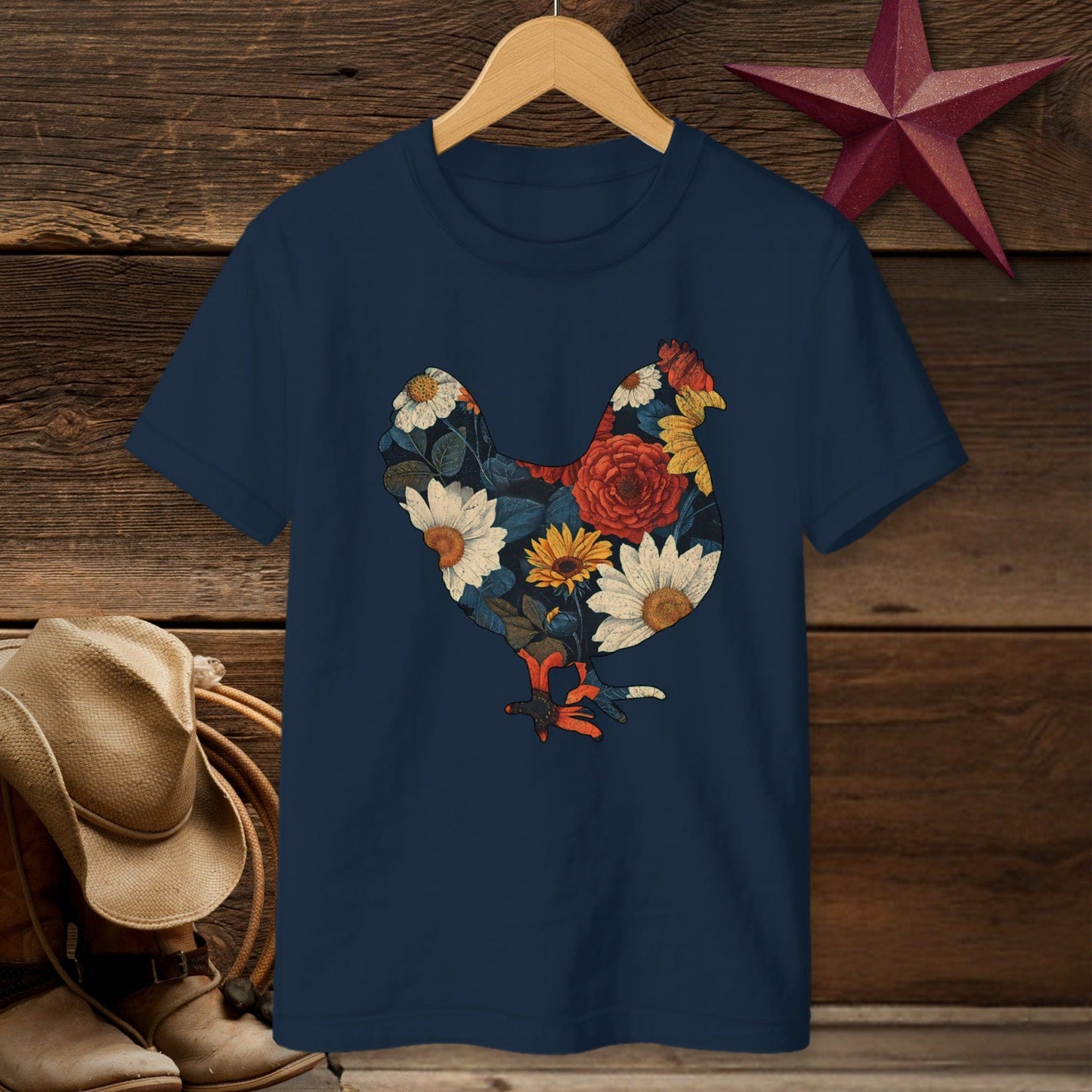 Floral Chicken T-shirt (Youth)