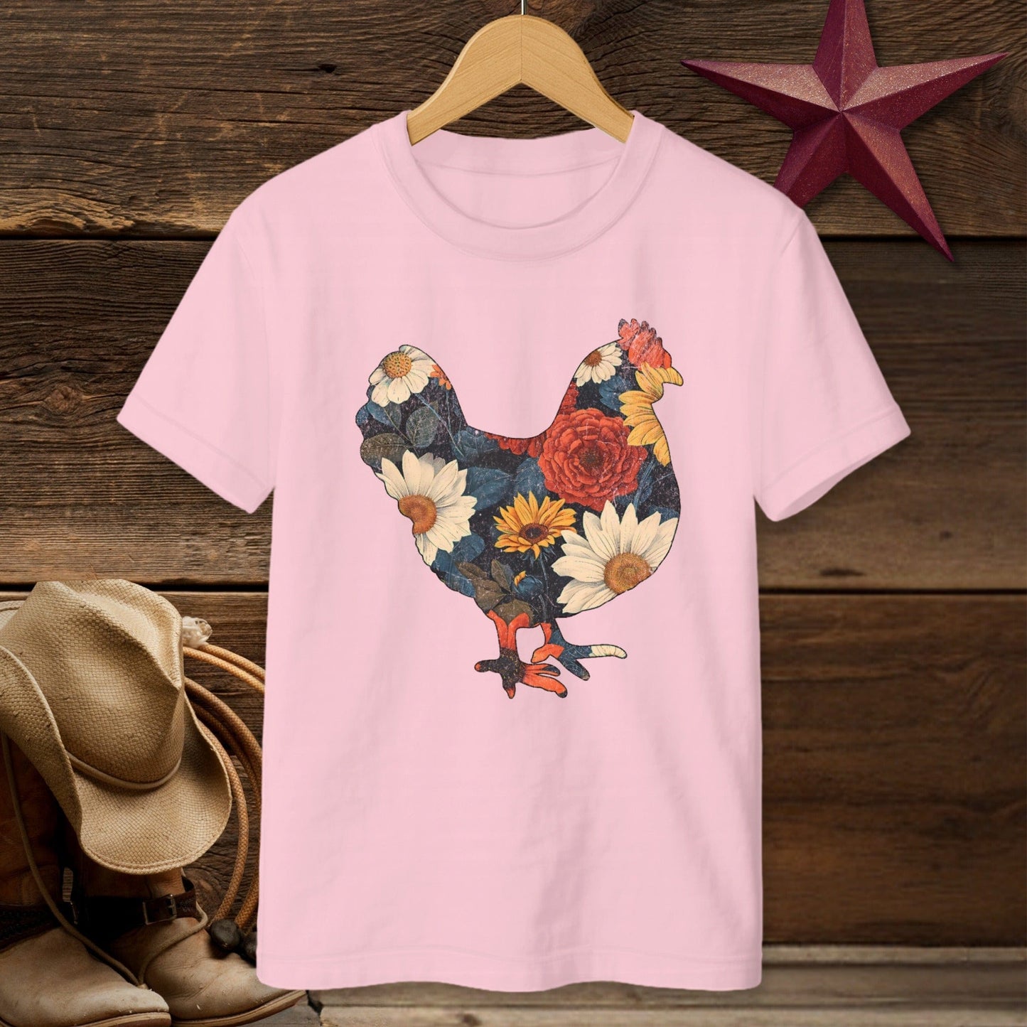 Floral Chicken T-shirt (Youth)