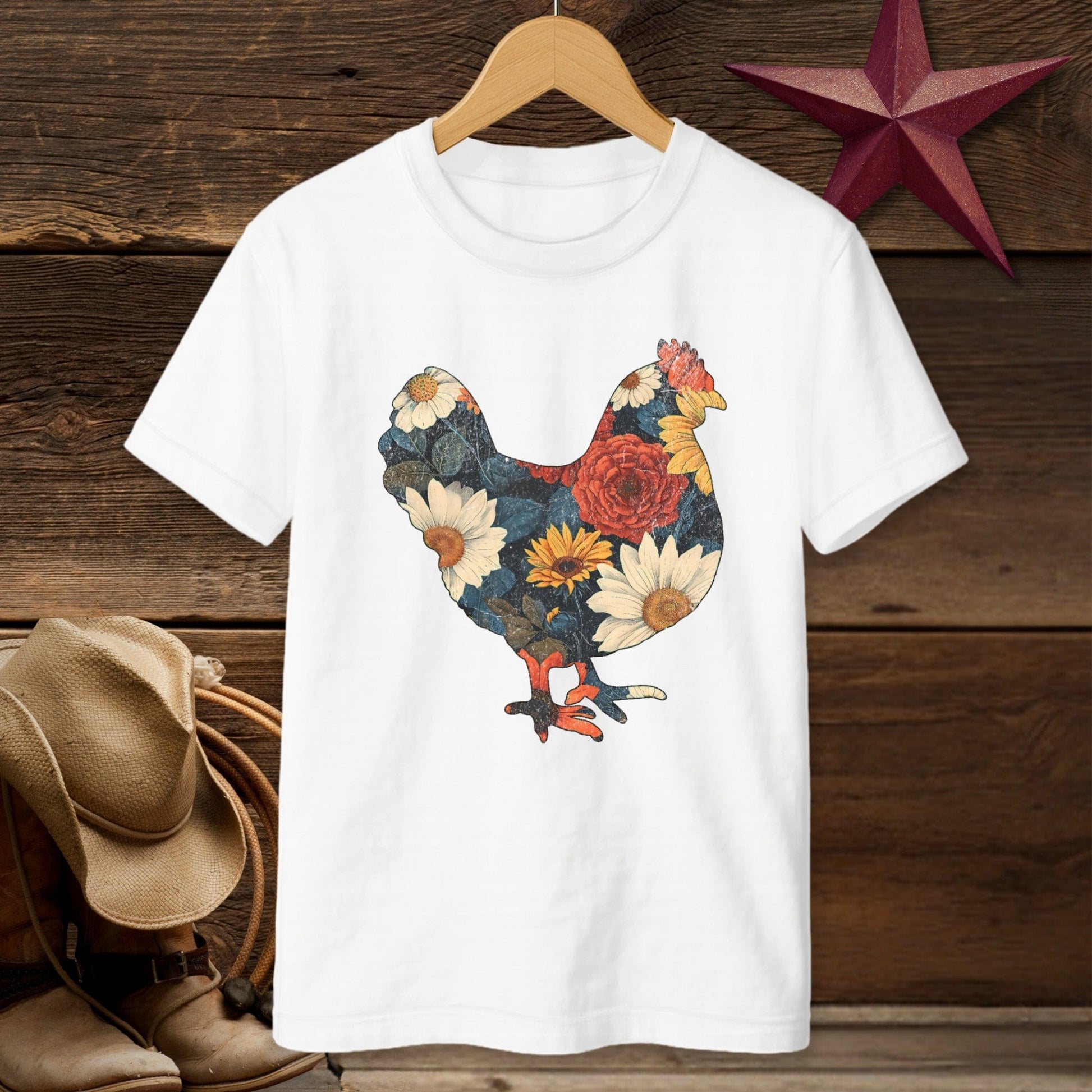 Floral Chicken T-shirt (Youth)