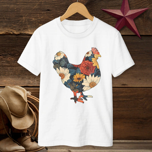 Floral Chicken T-shirt (Youth)