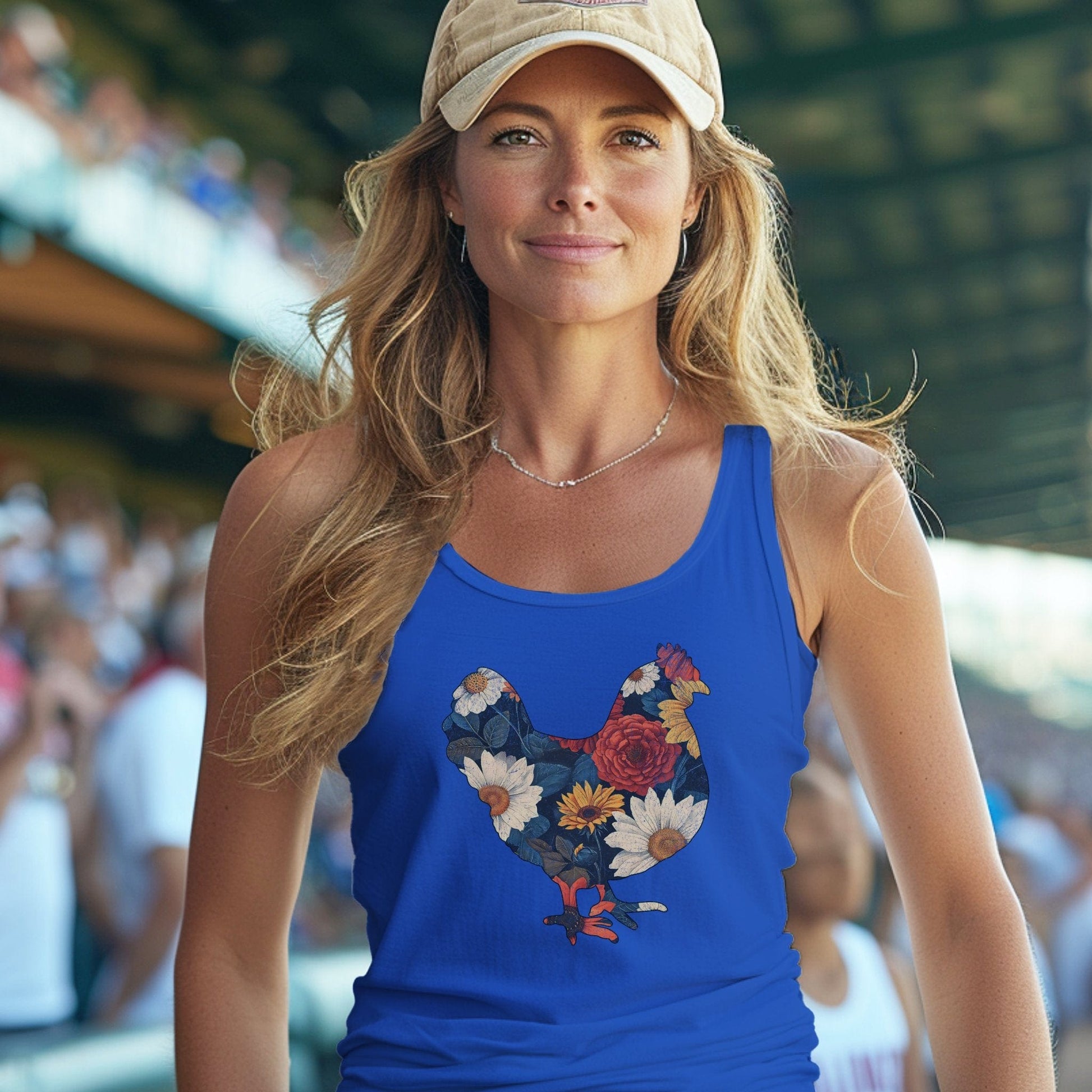 Floral Chicken Tank Top
