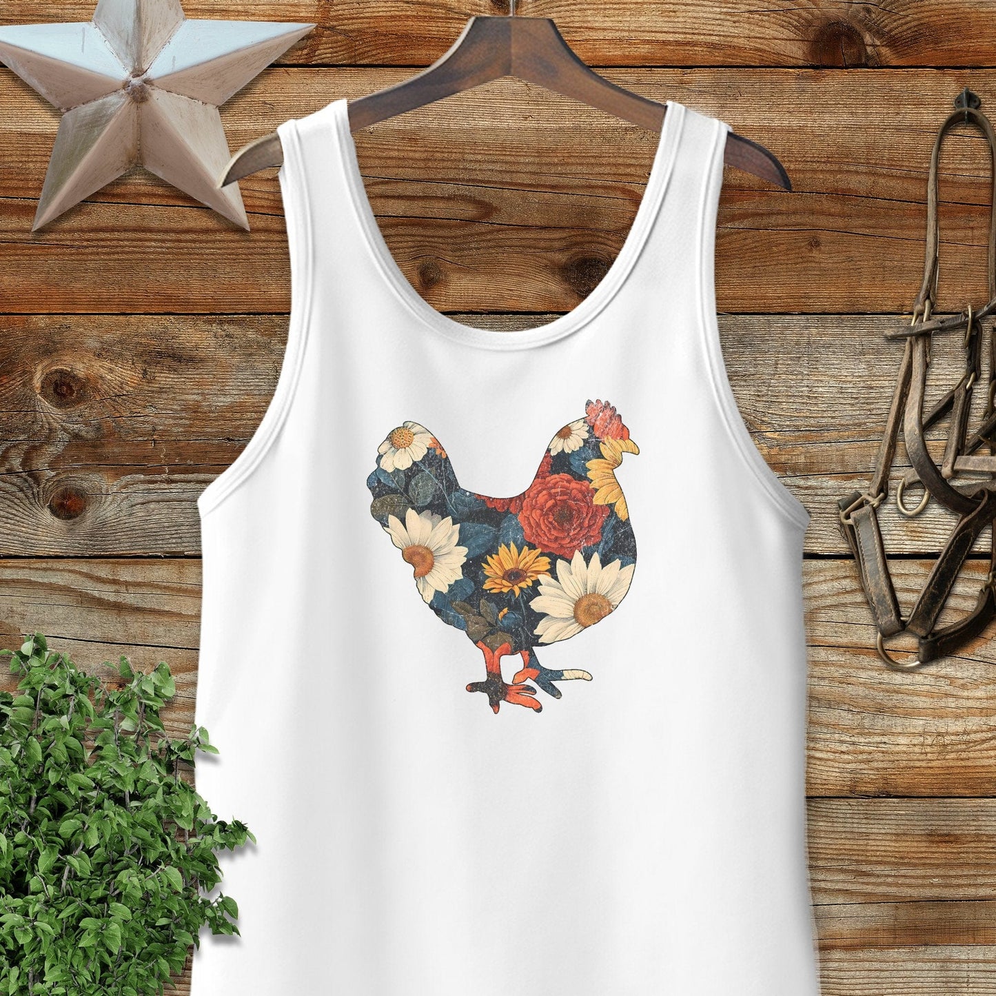 Floral Chicken Tank Top