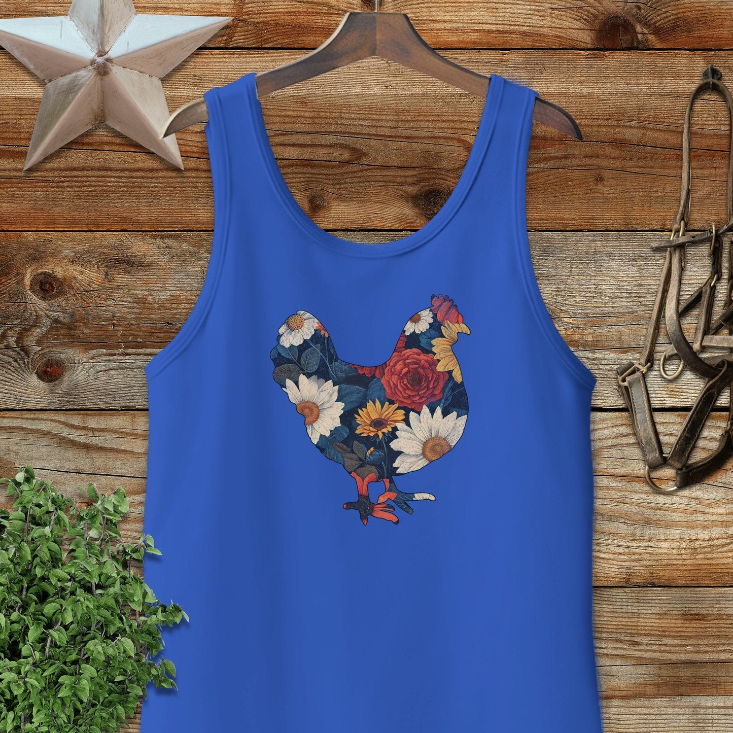 Floral Chicken Tank Top
