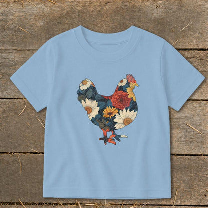 Floral Chicken Toddler Tee
