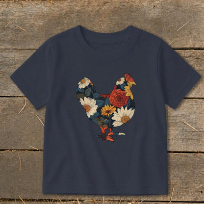 Floral Chicken Toddler Tee