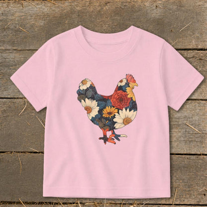 Floral Chicken Toddler Tee
