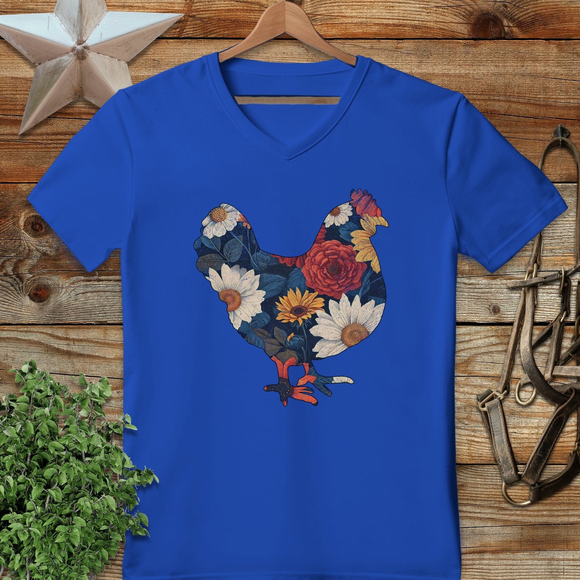 Floral Chicken V-neck