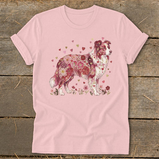 Flowers  Hearts - Dog Softstyle Tee - Pink