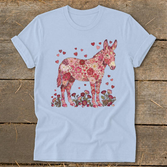Flowers  Hearts - Donkey Softstyle Tee - Baby Blue