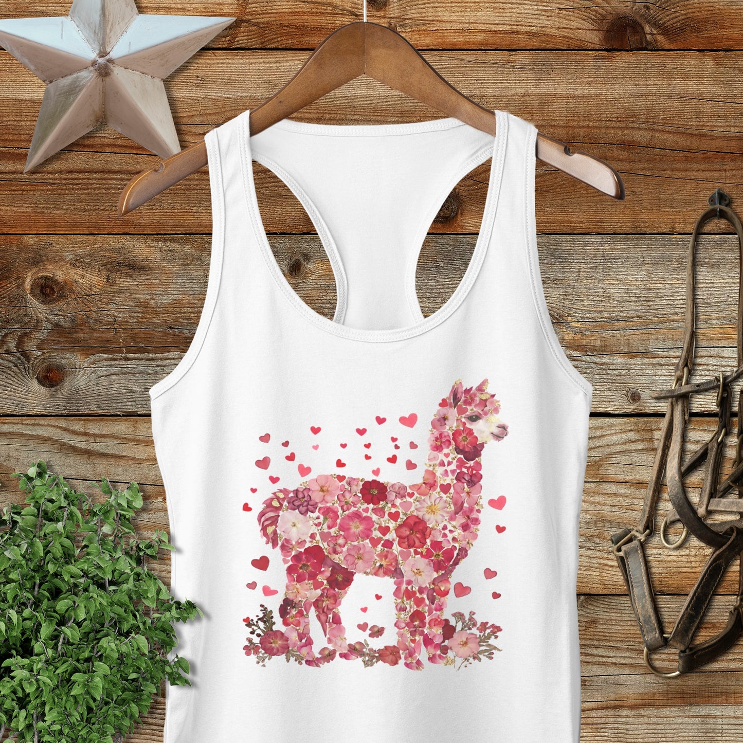 Flowers & Hearts - Alpaca Racerback Tank