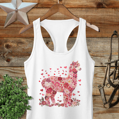 Flowers & Hearts - Alpaca Racerback Tank