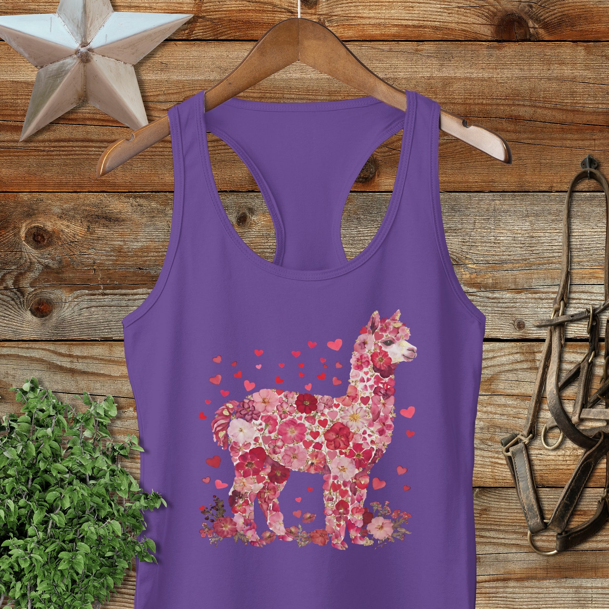 Flowers & Hearts - Alpaca Racerback Tank