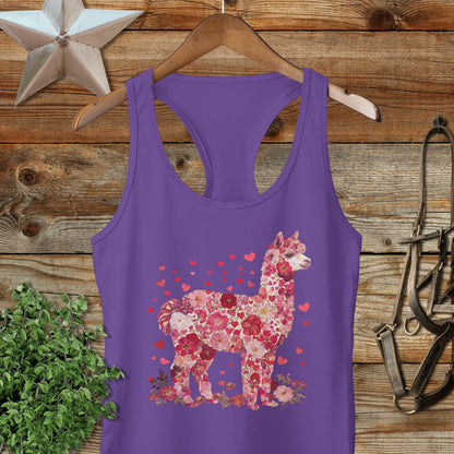 Flowers & Hearts - Alpaca Racerback Tank