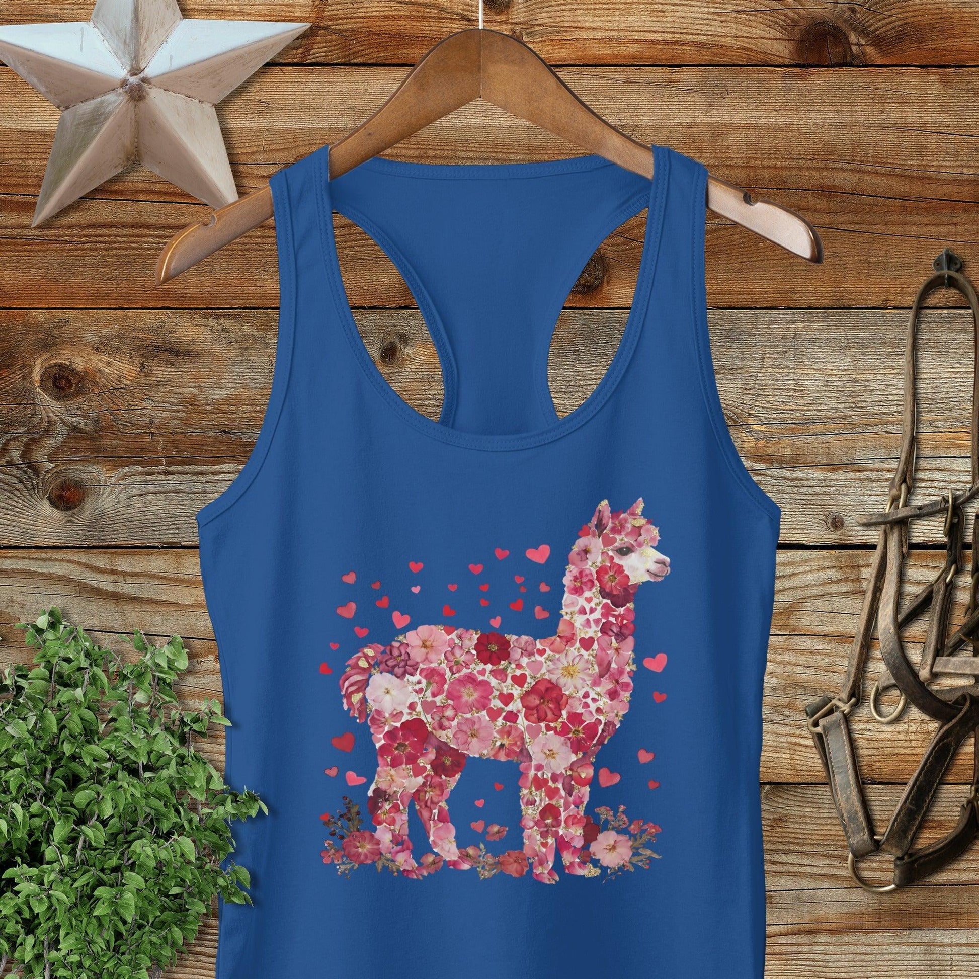 Flowers & Hearts - Alpaca Racerback Tank