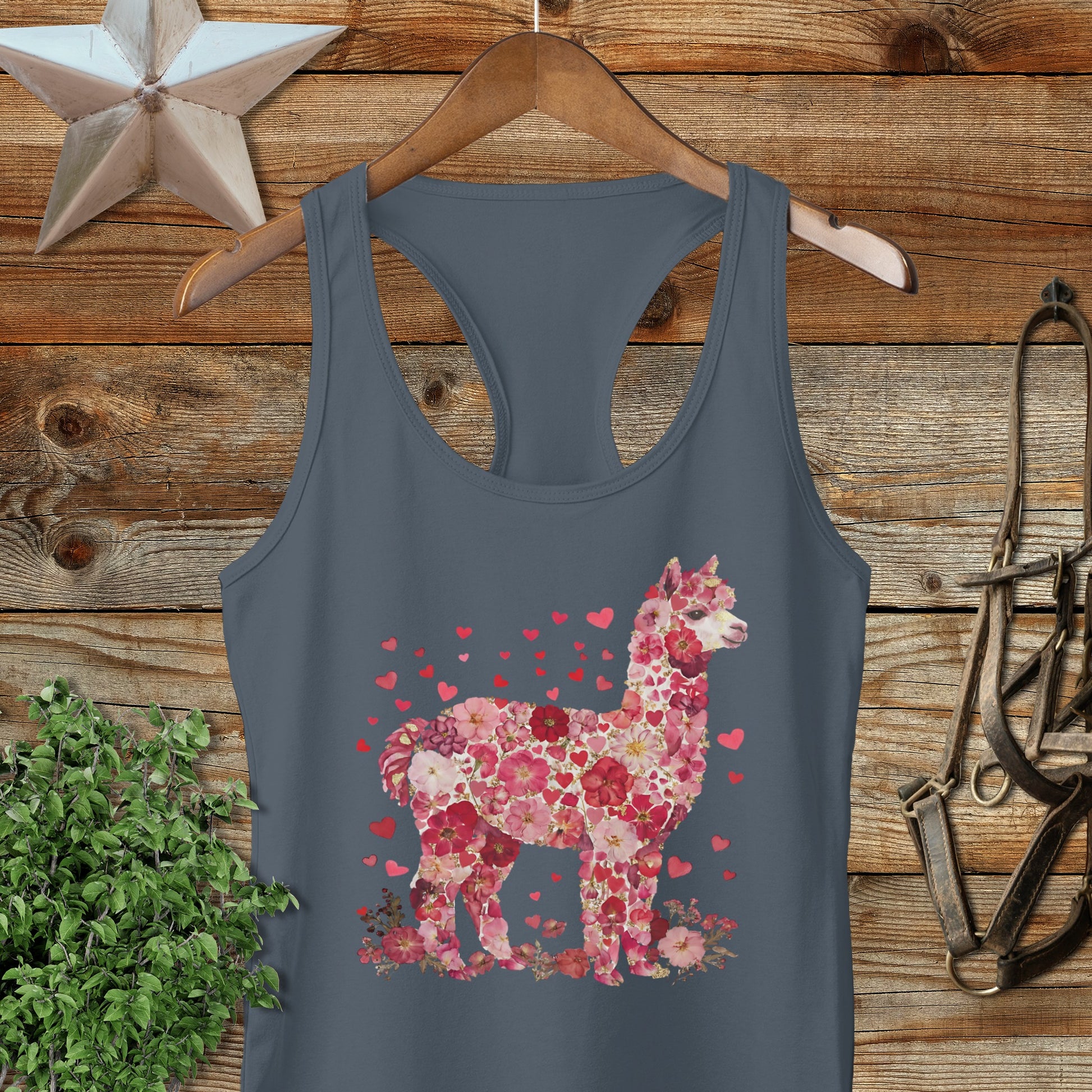 Flowers & Hearts - Alpaca Racerback Tank