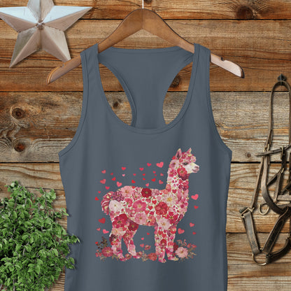 Flowers & Hearts - Alpaca Racerback Tank