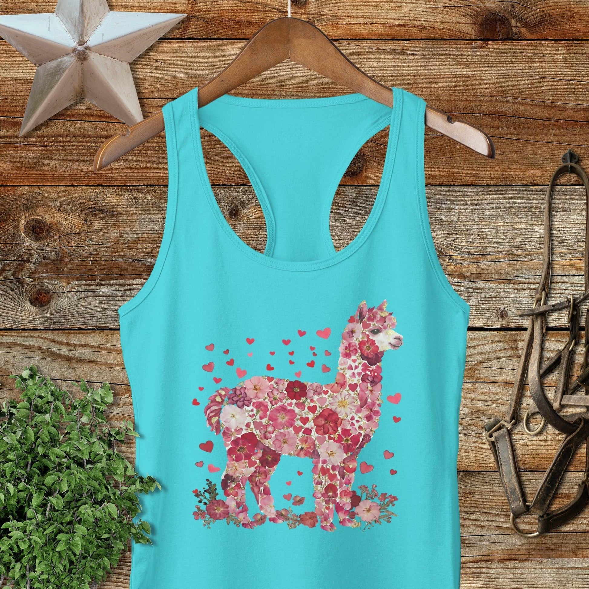 Flowers & Hearts - Alpaca Racerback Tank