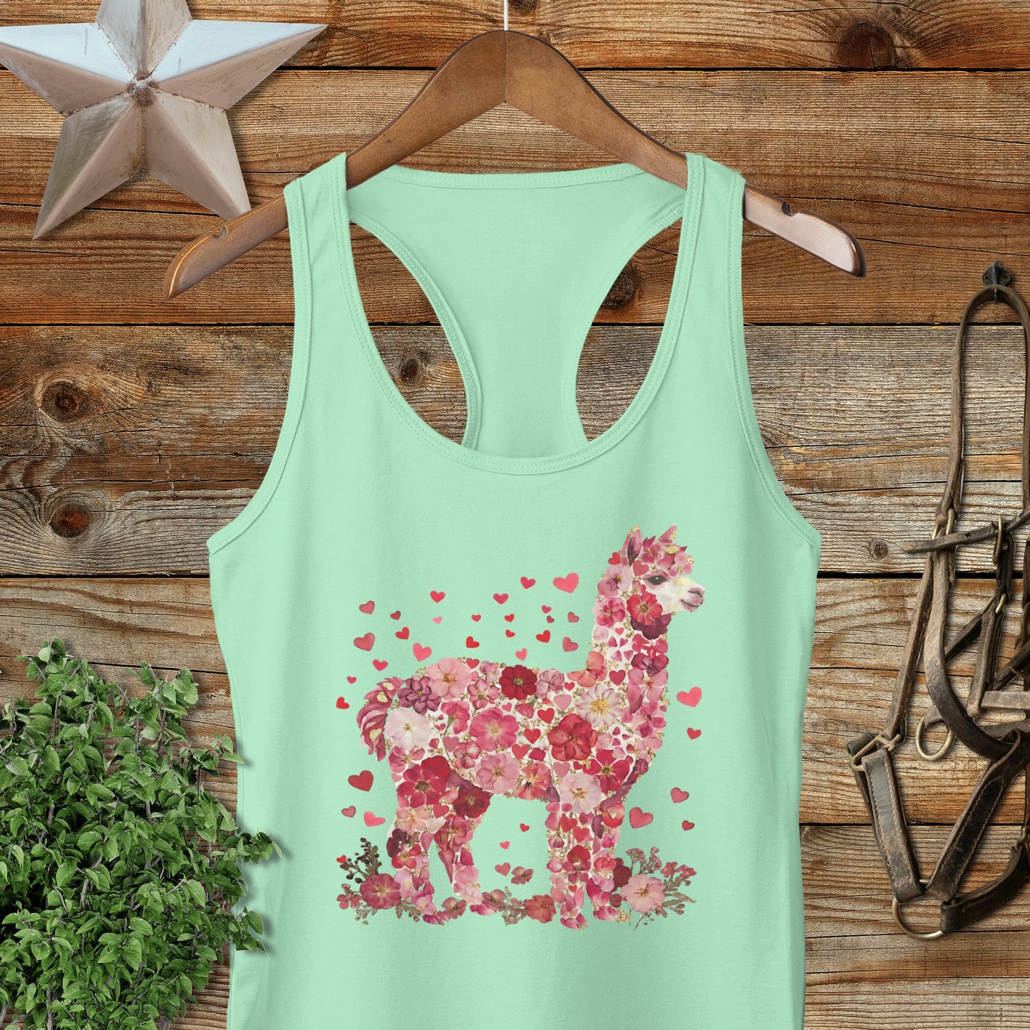 Flowers & Hearts - Alpaca Racerback Tank