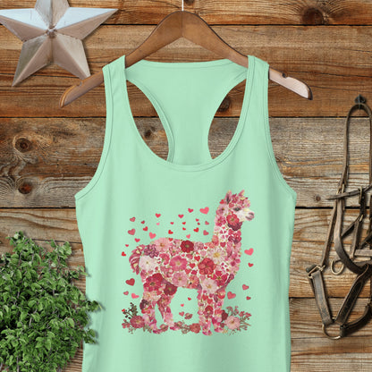 Flowers & Hearts - Alpaca Racerback Tank