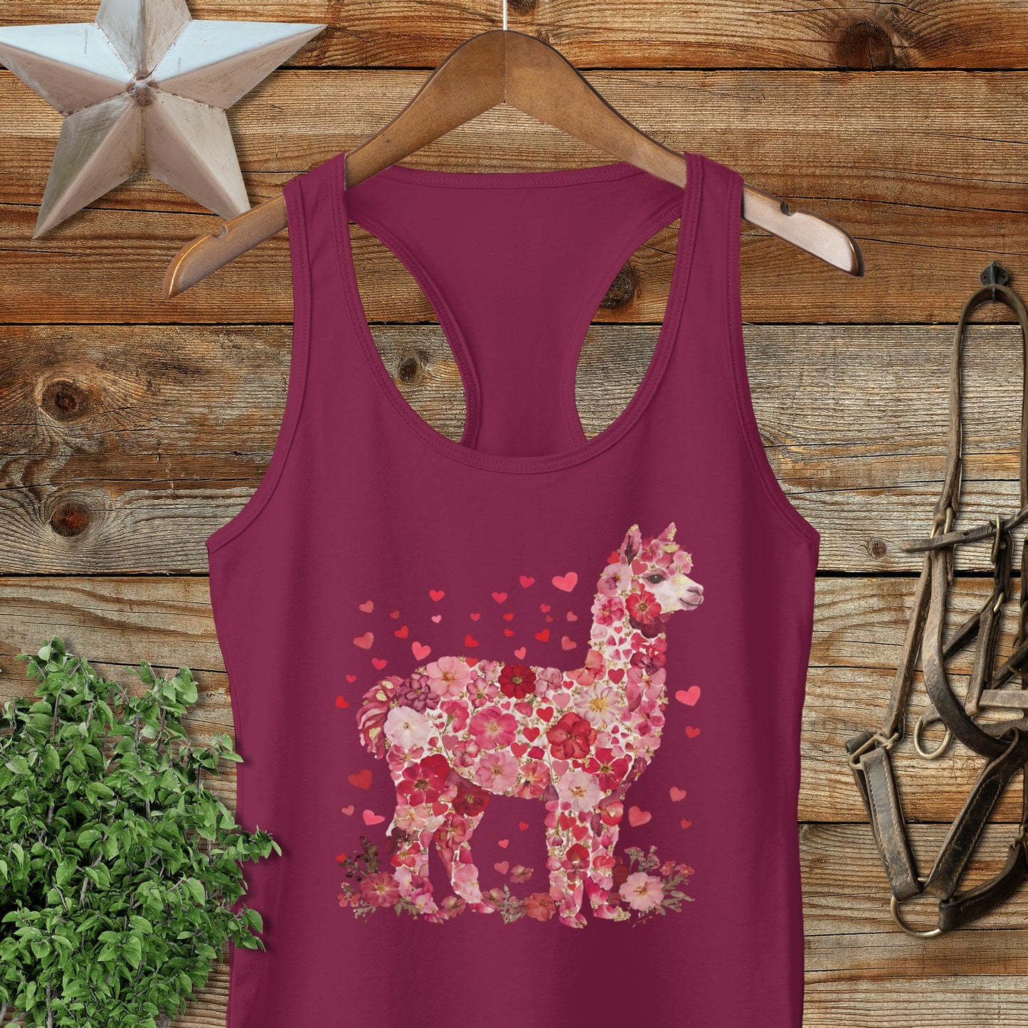 Flowers & Hearts - Alpaca Racerback Tank