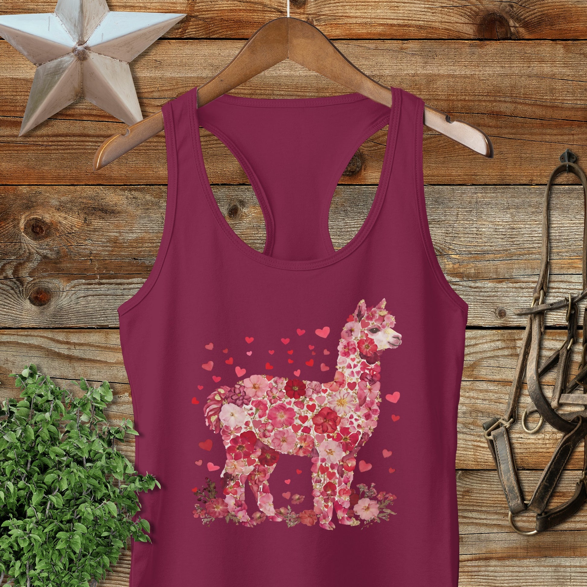 Flowers & Hearts - Alpaca Racerback Tank
