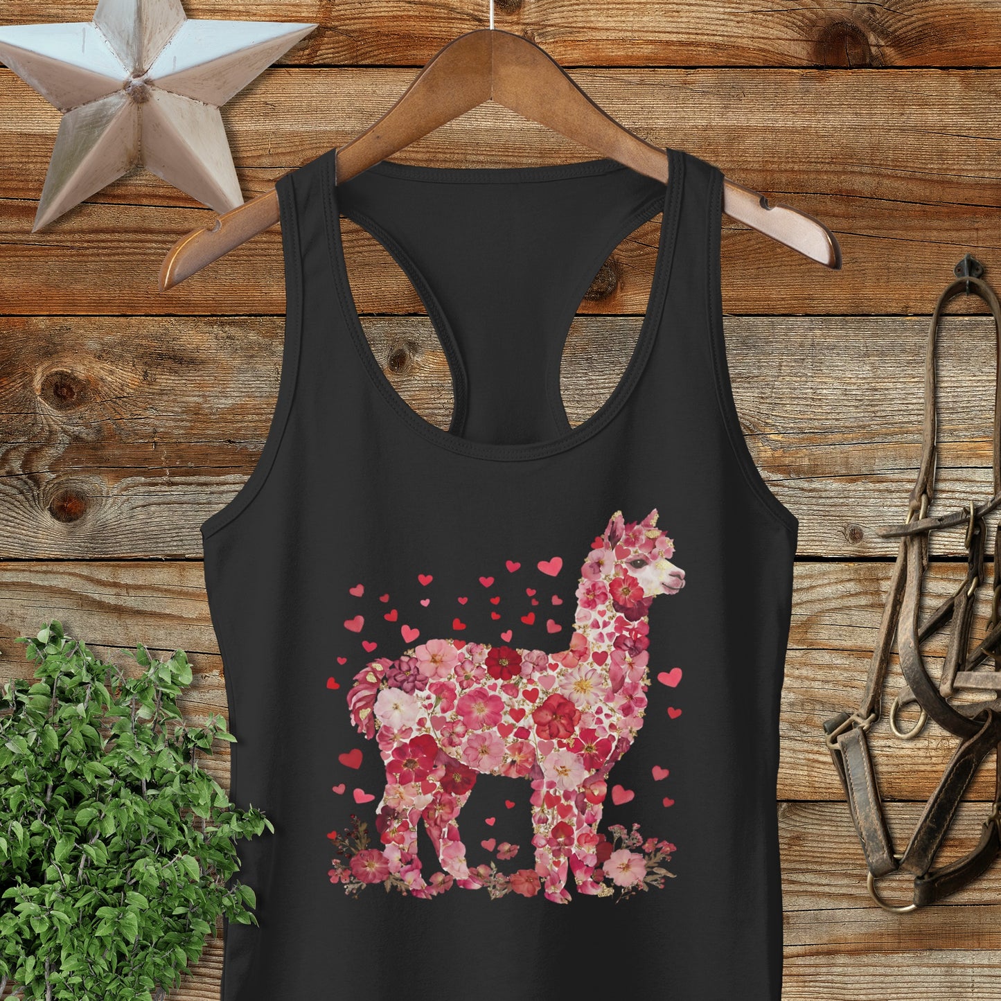Flowers & Hearts - Alpaca Racerback Tank