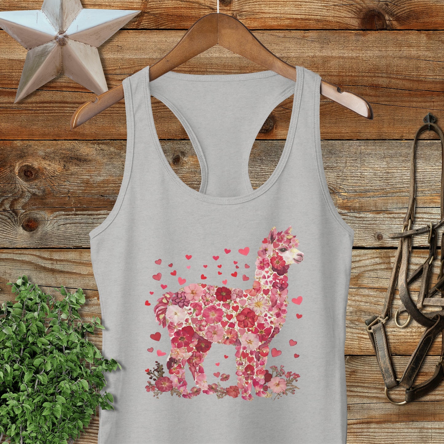 Flowers & Hearts - Alpaca Racerback Tank