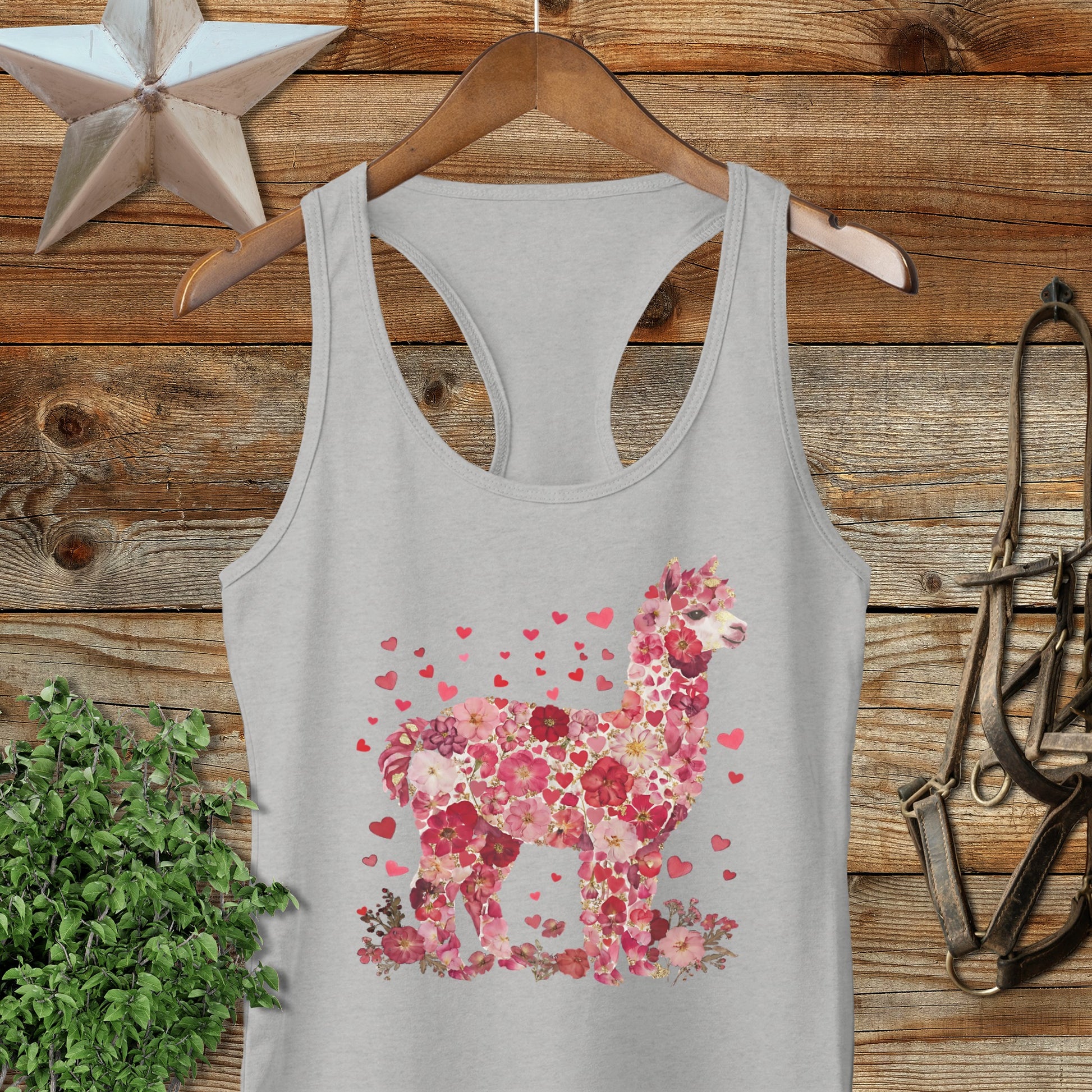 Flowers & Hearts - Alpaca Racerback Tank