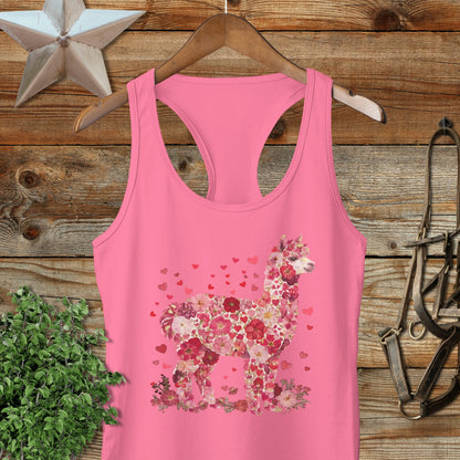Flowers & Hearts - Alpaca Racerback Tank