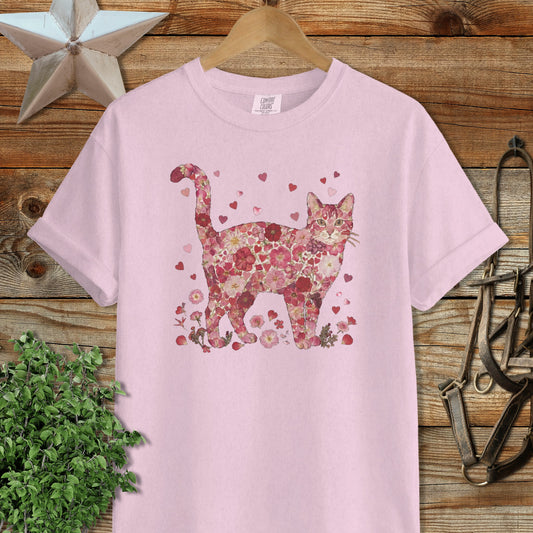 Flowers & Hearts - Cat Signature Tee