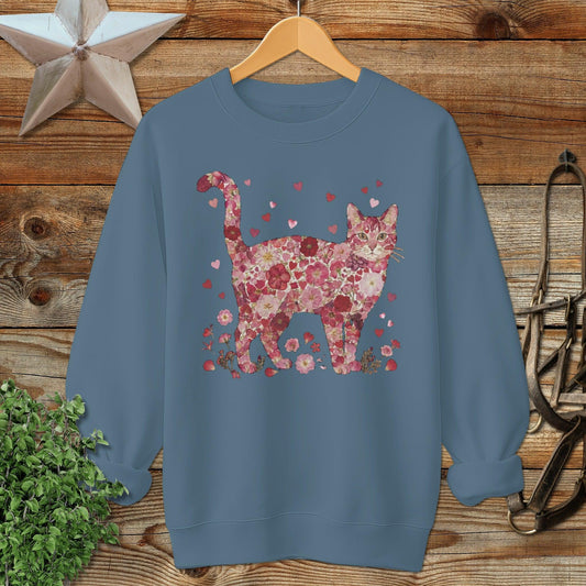 Flowers & Hearts - Cat Sweatshirt