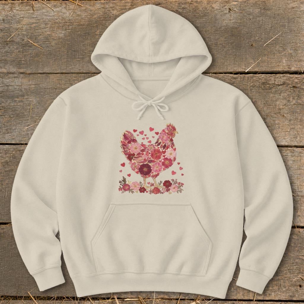 Flowers & Hearts Chicken Hoodie