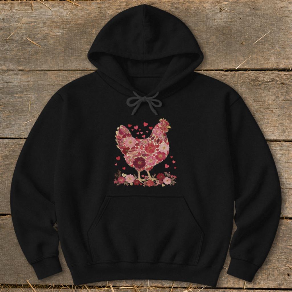 Flowers & Hearts Chicken Hoodie