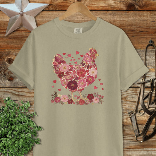 Flowers & Hearts Chicken Signature Tee