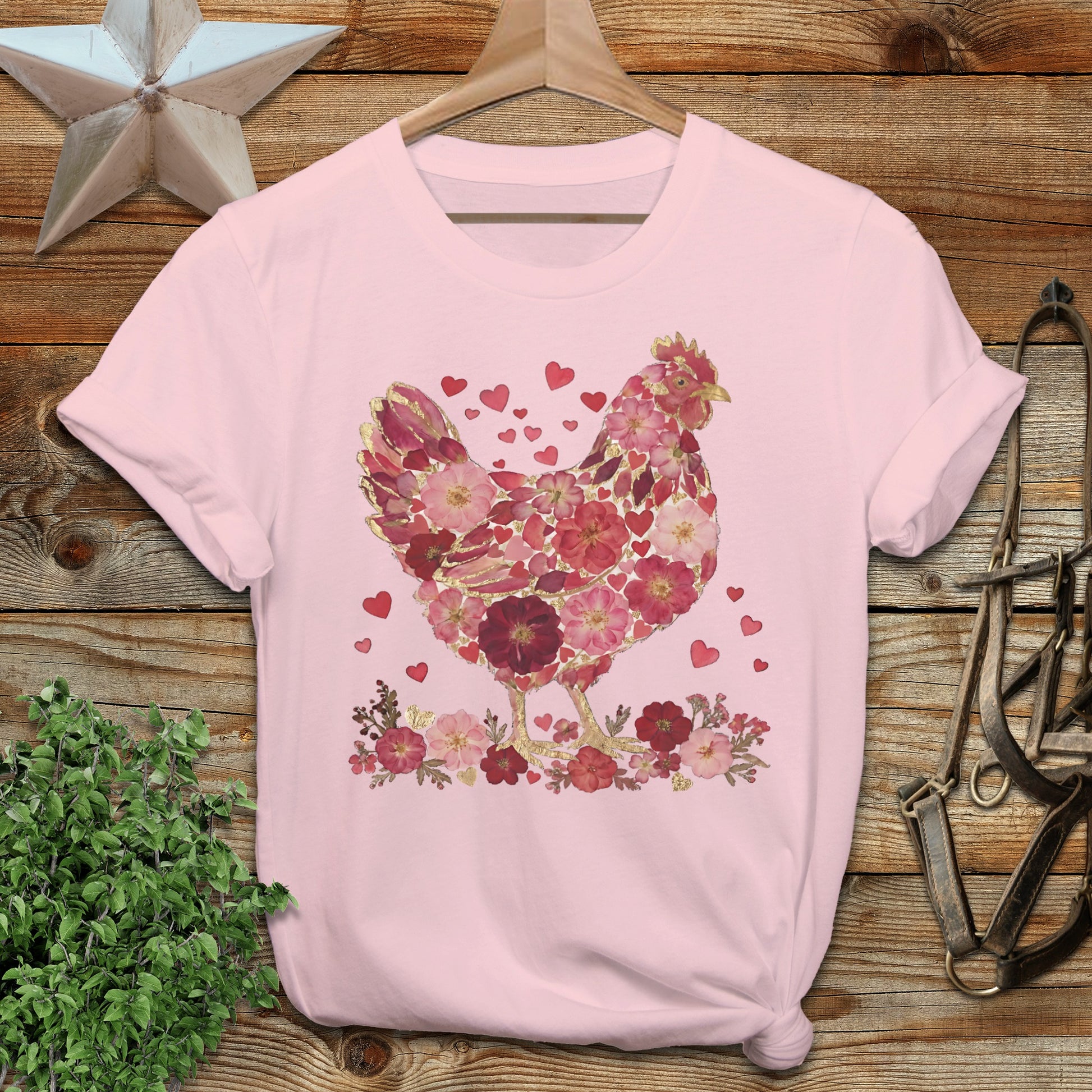 Flowers & Hearts Chicken Softstyle Tee