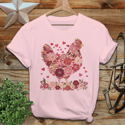 Flowers & Hearts Chicken Softstyle Tee