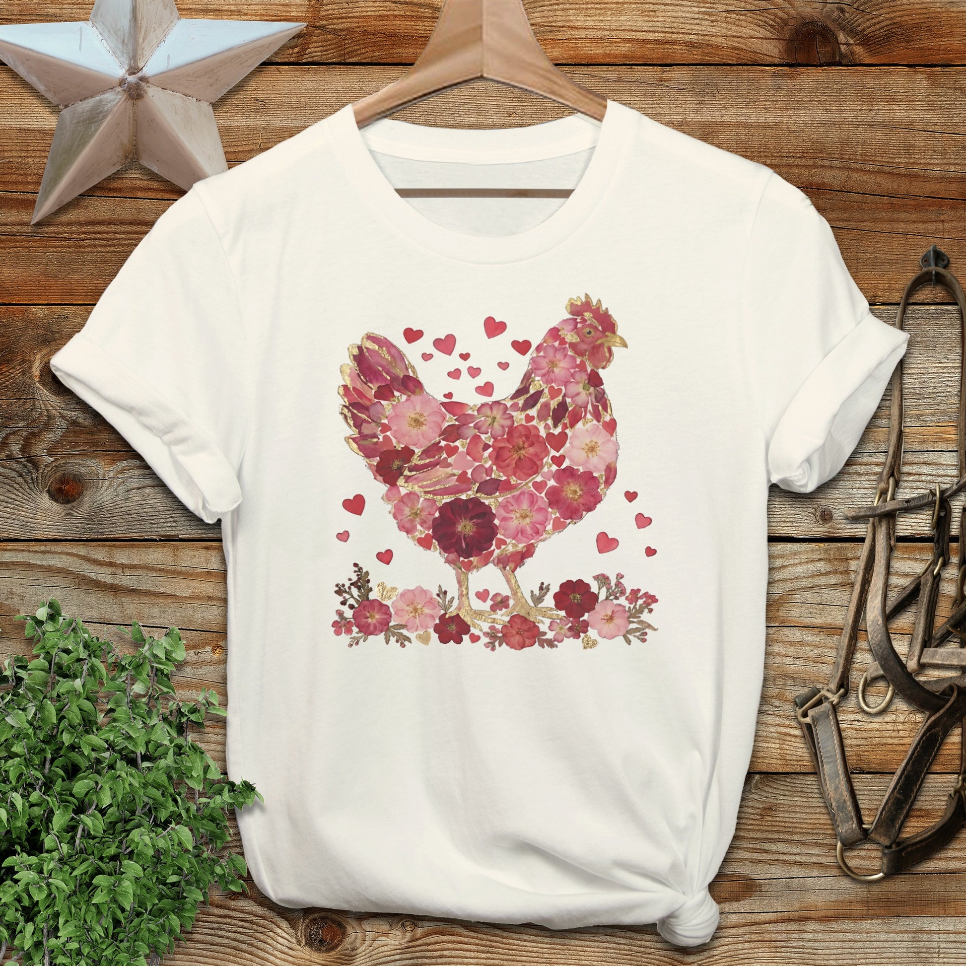Flowers & Hearts Chicken Softstyle Tee