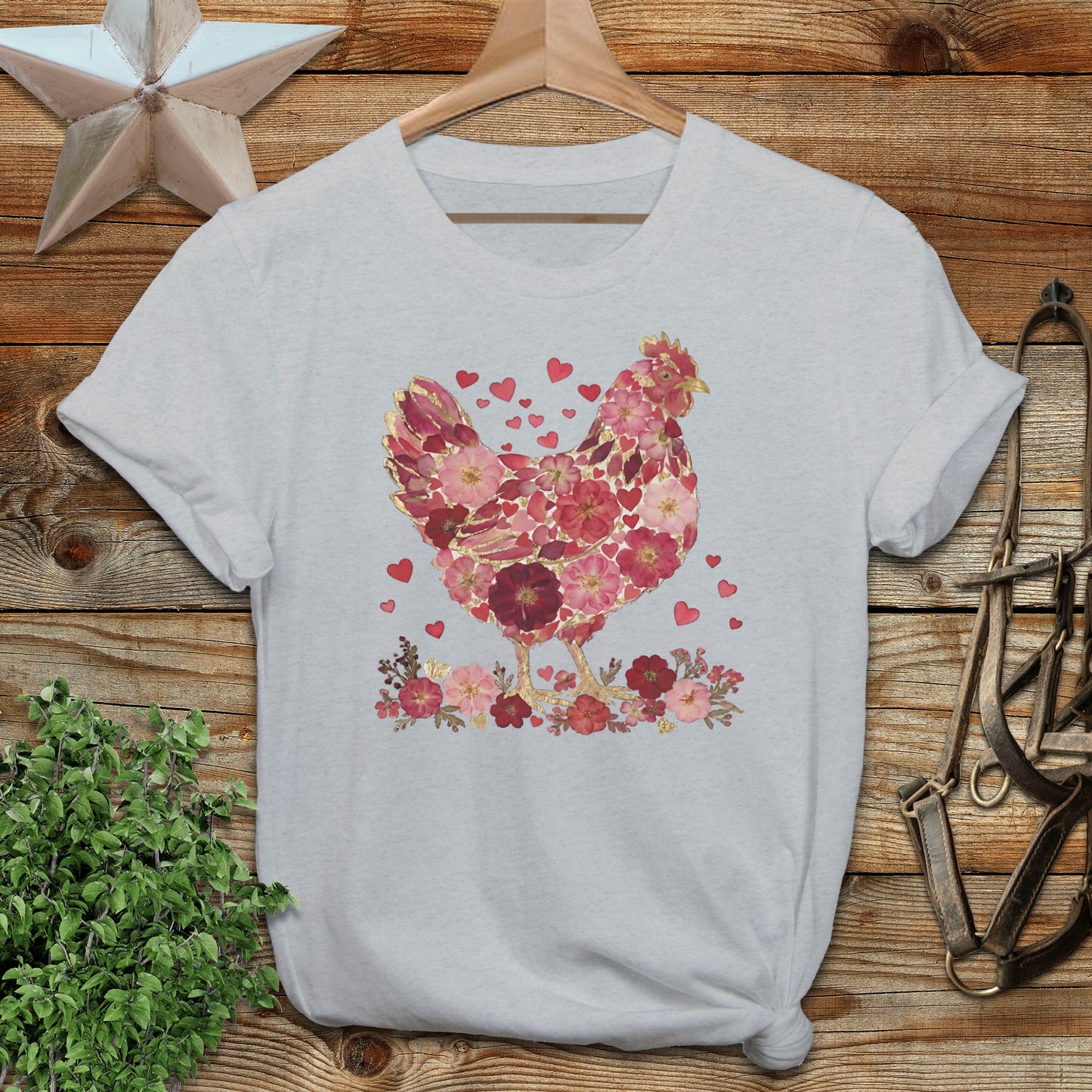 Flowers & Hearts Chicken Softstyle Tee