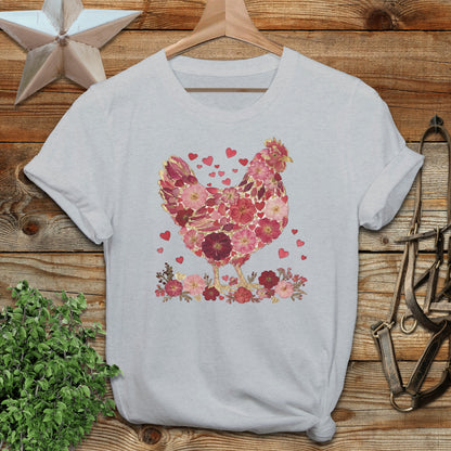 Flowers & Hearts Chicken Softstyle Tee