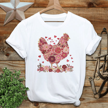 Flowers & Hearts Chicken Softstyle Tee