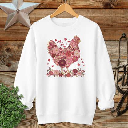 Flowers & Hearts Chicken Sweatshirt