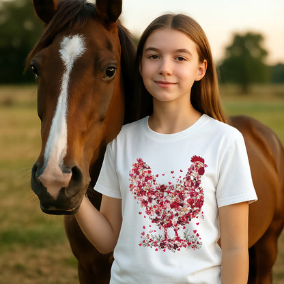 Flowers & Hearts Chicken T-Shirt (Youth)