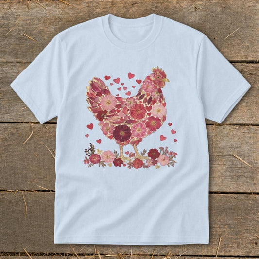 Flowers & Hearts Chicken Youth Tee